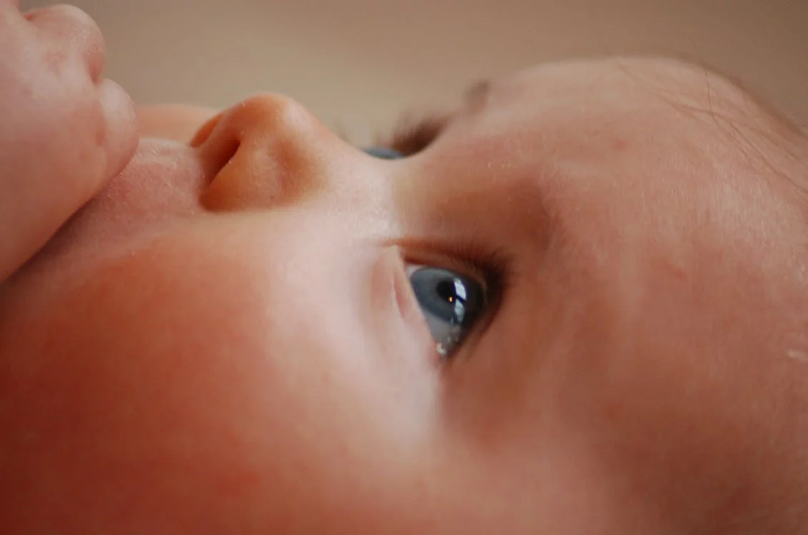 Close up of baby's face