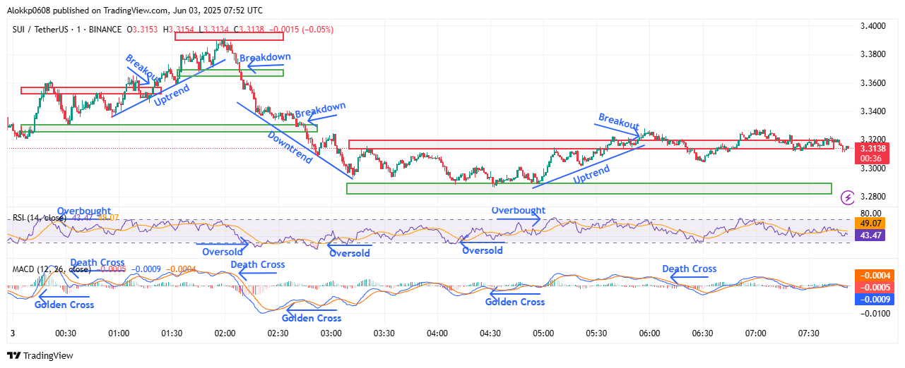 SUI/USDT M-1 Analyzed by Alokkp0608, published on June 3rd, 2025.