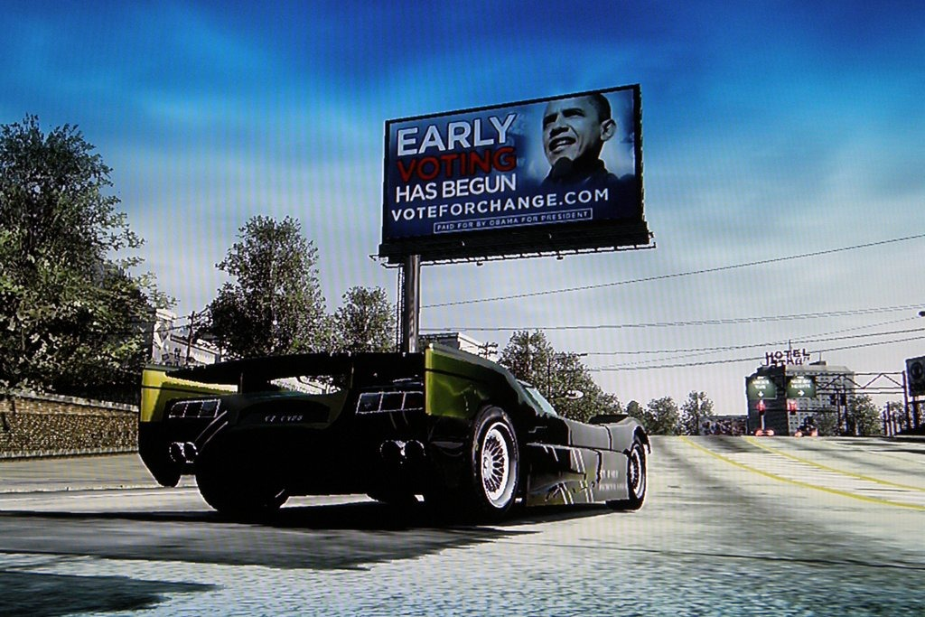 Gaming marketing - Barack Obama 2008 presidential campaign in Burnout Paradise