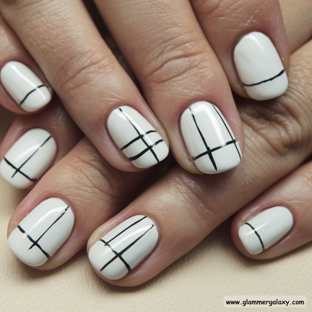 Neutral Nails having Bright White Nails
