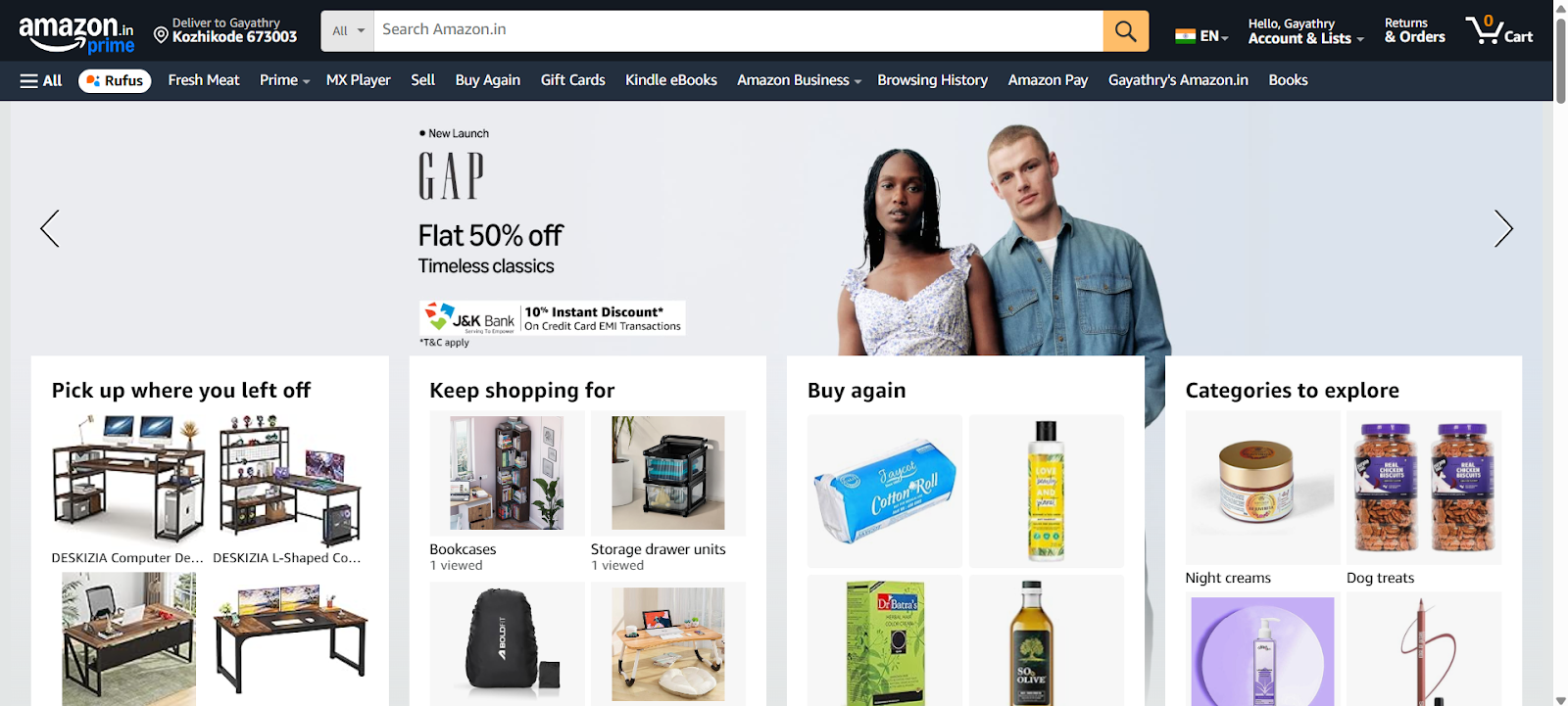 Transforming the marketing landscape with generative AI - Amazon home page personalization example