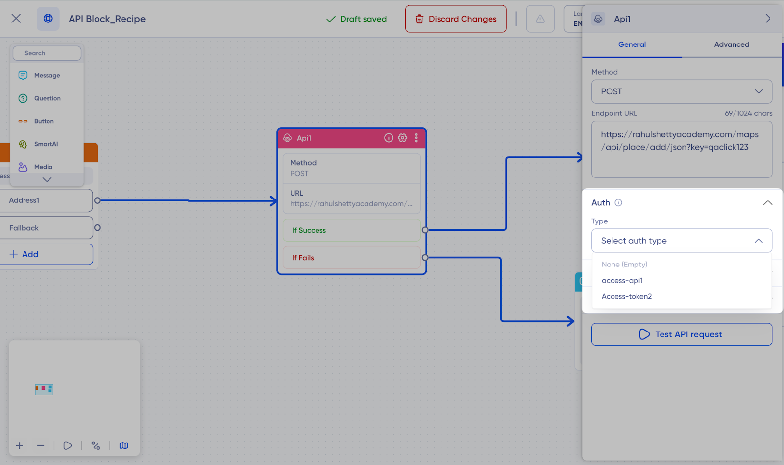 authentication in api blokc