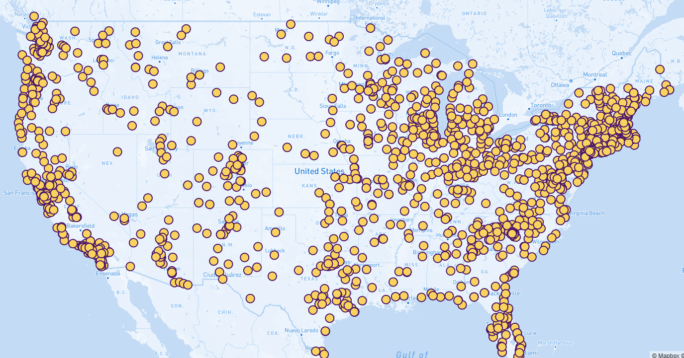 Map showing Good Trouble rallies from coast to coast