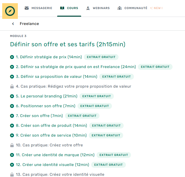 Un aperçu du module N°3 offert de la formation Freelance