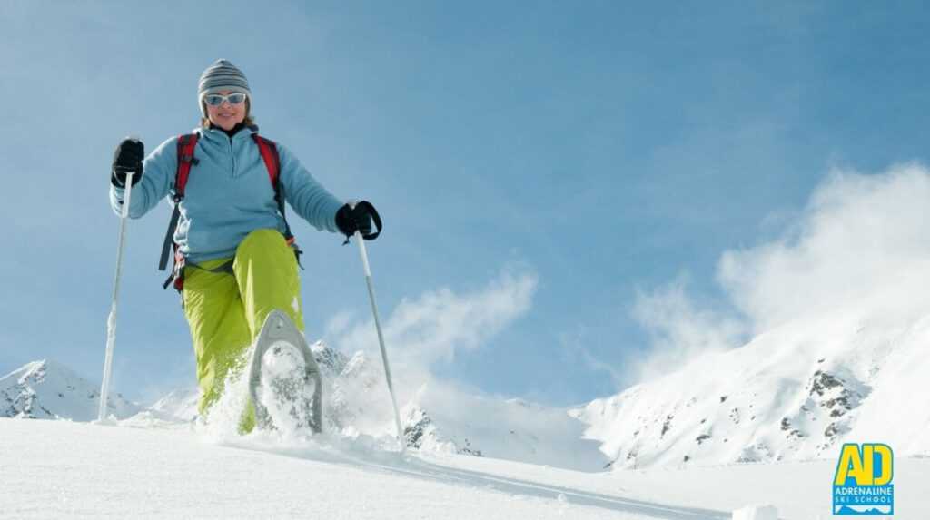 woman snowshoeing