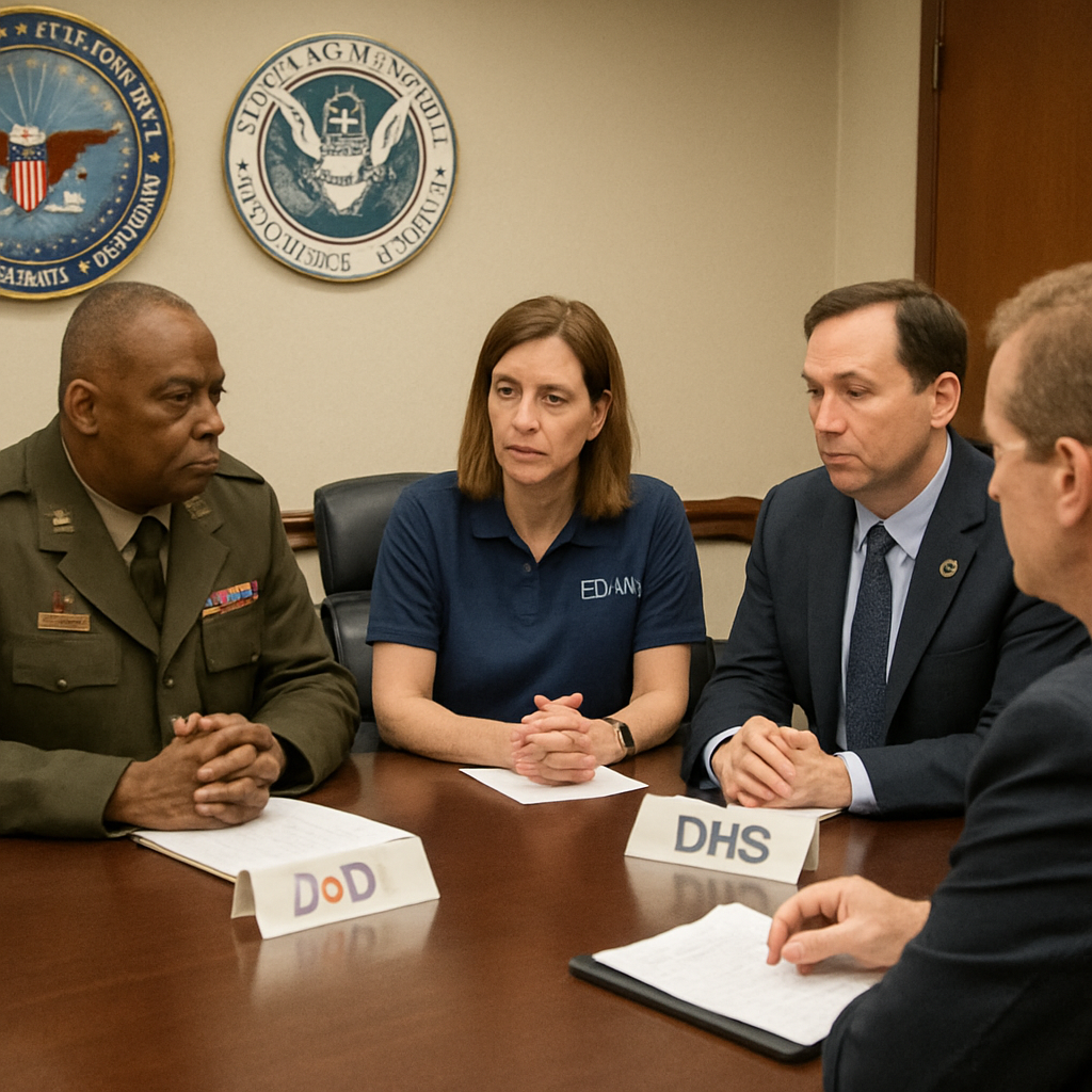 coordination meeting between DoD, FEMA, and DHS officials