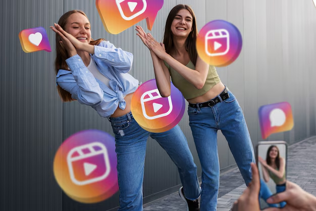 duas amigas dançando após descobrir como ganhar seguidores no Instagram