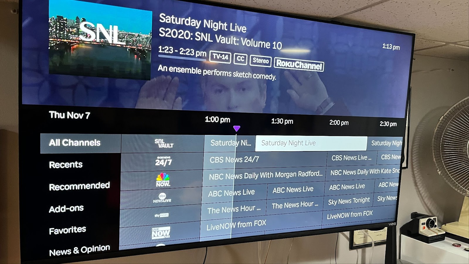 SATURDAY NIGHT LIVE S2020: SNL VAULT VOLUME 10 - ROKU CHANNEL - AN ENSEMBLE PERFORMS SKETCH COMEDY - TOP OF LIST OF CHANNELS INCLUDING CBS NEWS 24/7 - NBC NEWS DAILY - ABC NEWS LIVE - SKY NEWS THE NEWS HOUR - LIVENOW FROM FOX