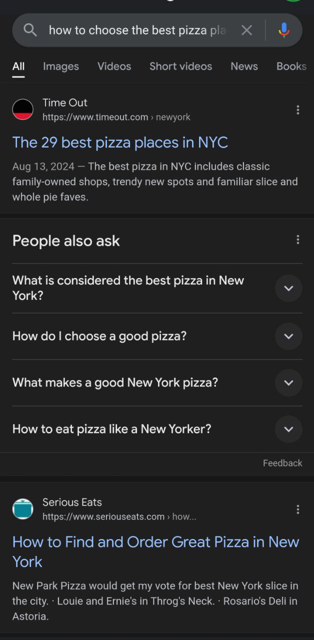 how to choose the best pizza place, example