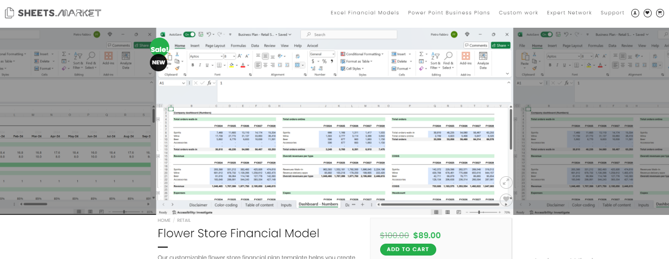 Sheets.Market | How to Build Flower Store Financial Model to Secure Investment and Loans