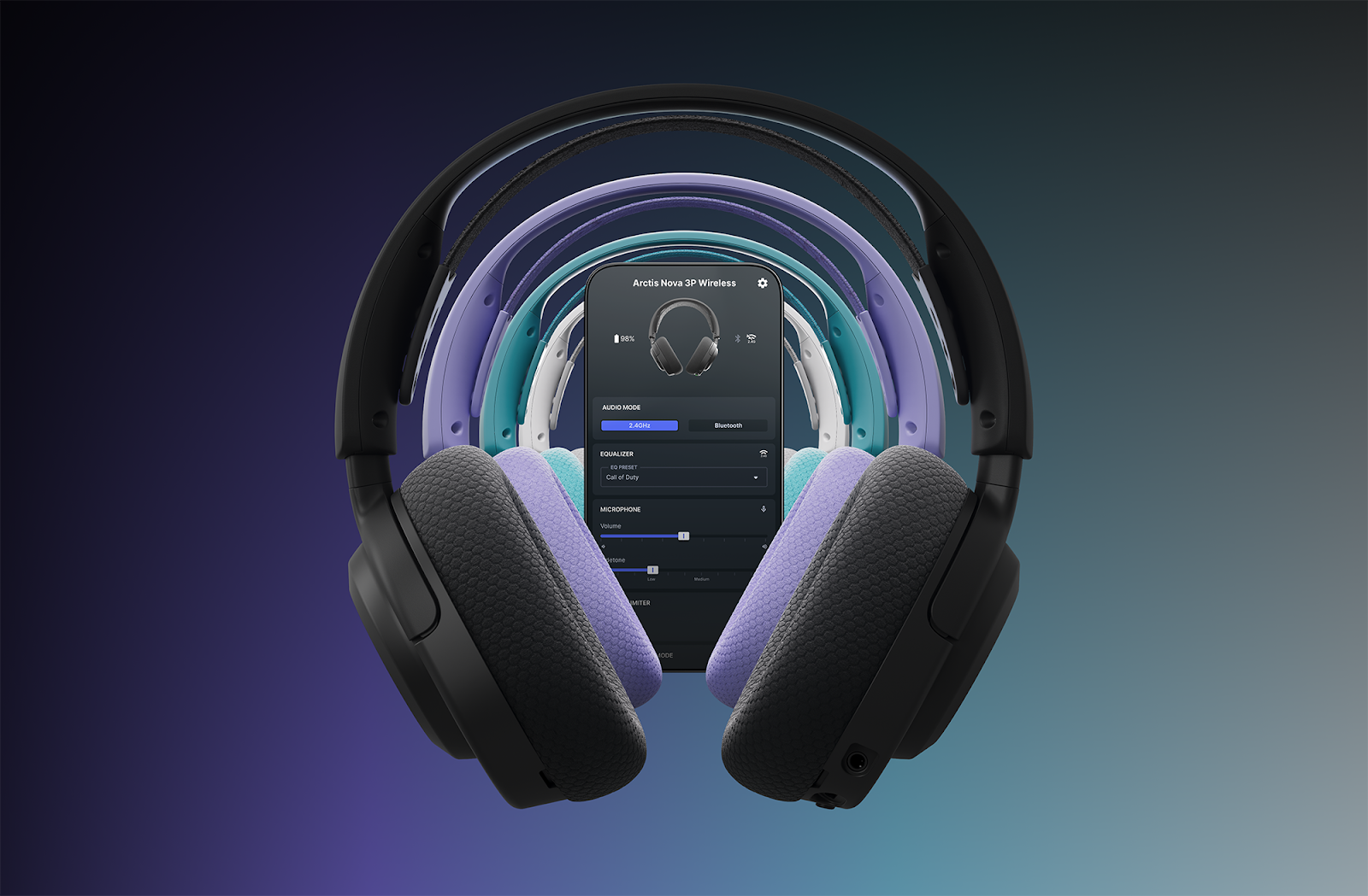 A black and purple headphones

AI-generated content may be incorrect.