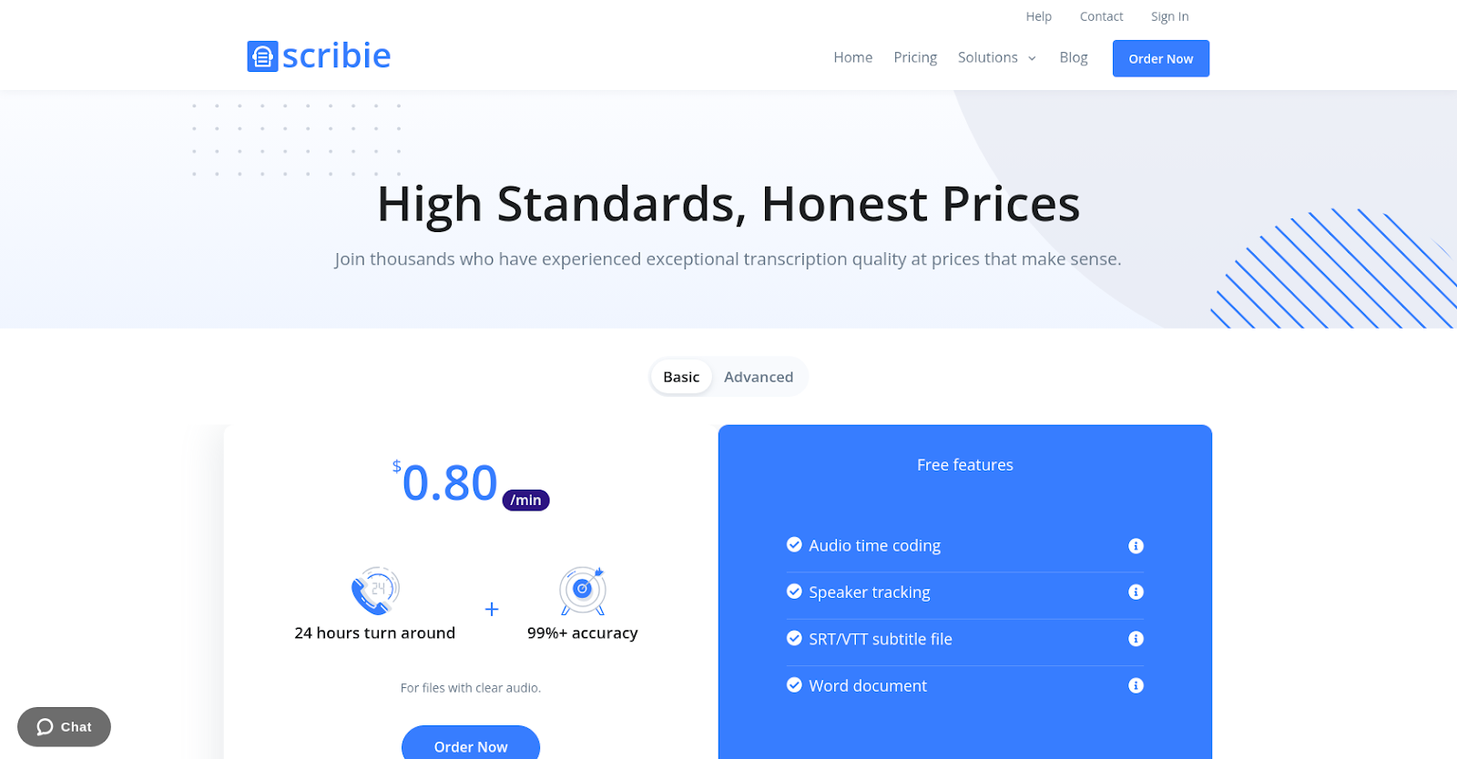 Scribie pricing plans