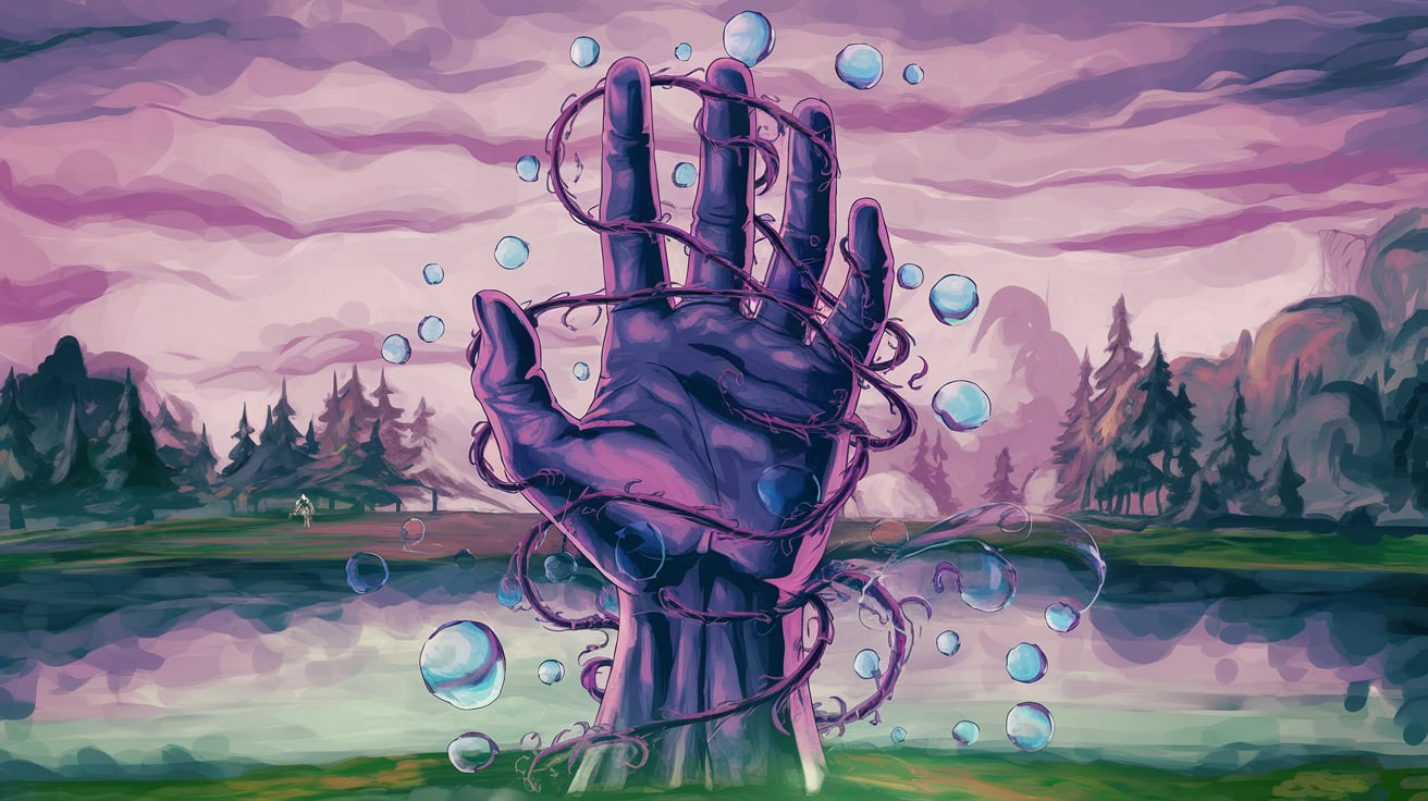 Hand JoJo Hermit Purple Hamon Bubbles Fanart