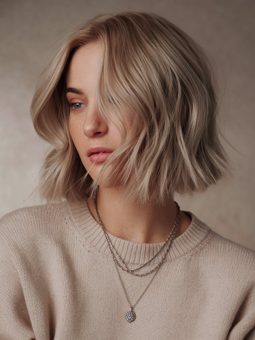 46. Soft Blunt Bob with Waves