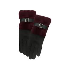 Celine Faux Fur Buckle Glove