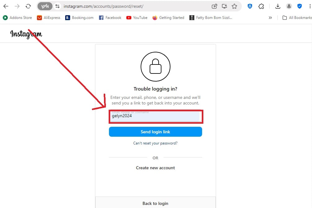 How to delete Instagram Account Without Password - Enter Username