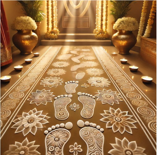 Inviting prosperity with sacred footprints