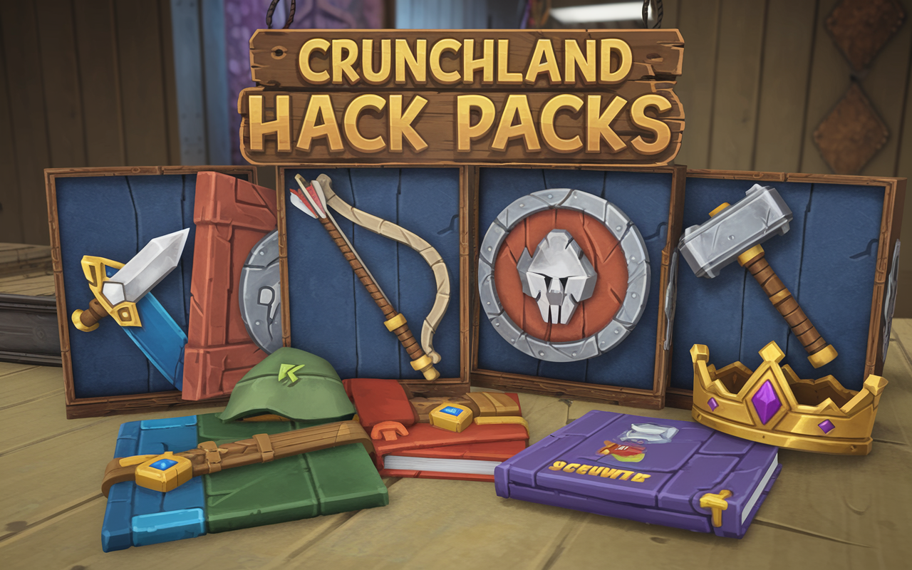 What are the 6 hack packs in Crunchland