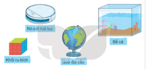 BÀI 7. ÔN TẬP HÌNH HỌC VÀ ĐO LƯỜNGLuyện tập 1Bài 1:a) Mỗi đồ vật dưới đây có dạng hình khối gì?b) Chọn hình thích hợp vào dấu  ?