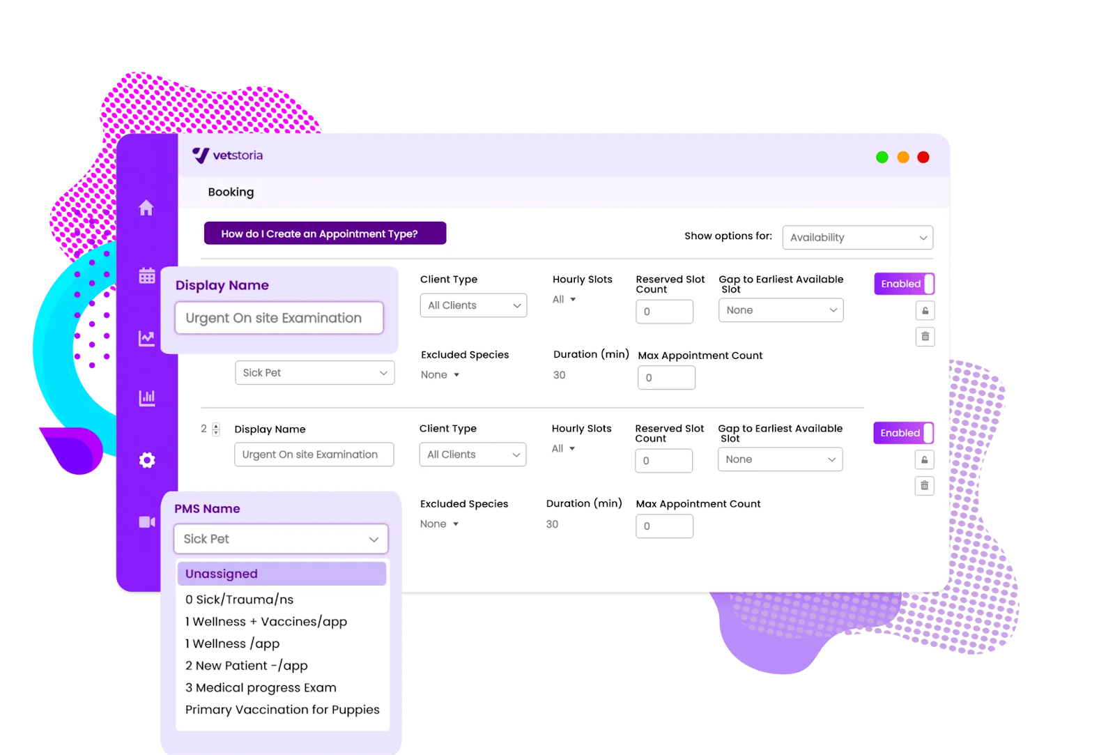 Vetstoria dashboard