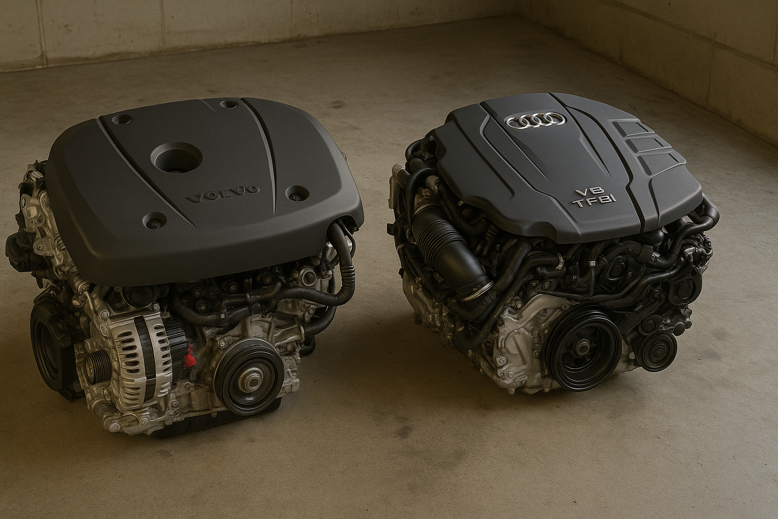The engines of the Audi A6 and the Volvo S60