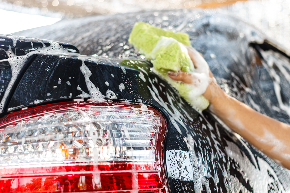 car polish is performed after completely cleaning the car's painted surface