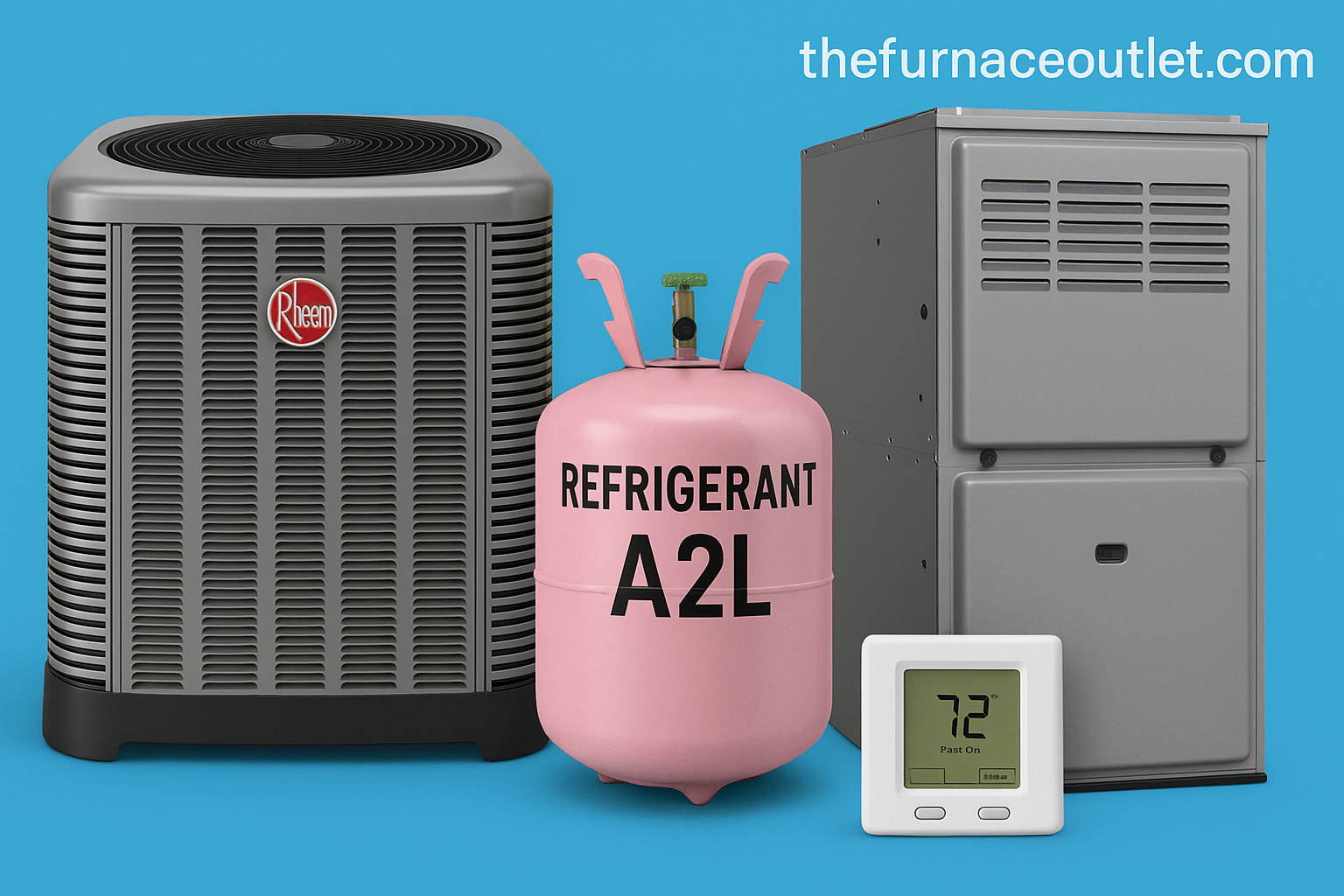 Infographic comparing A2L refrigerants to traditional HFCs, highlighting GWP levels, safety ratings, and energy efficiency.