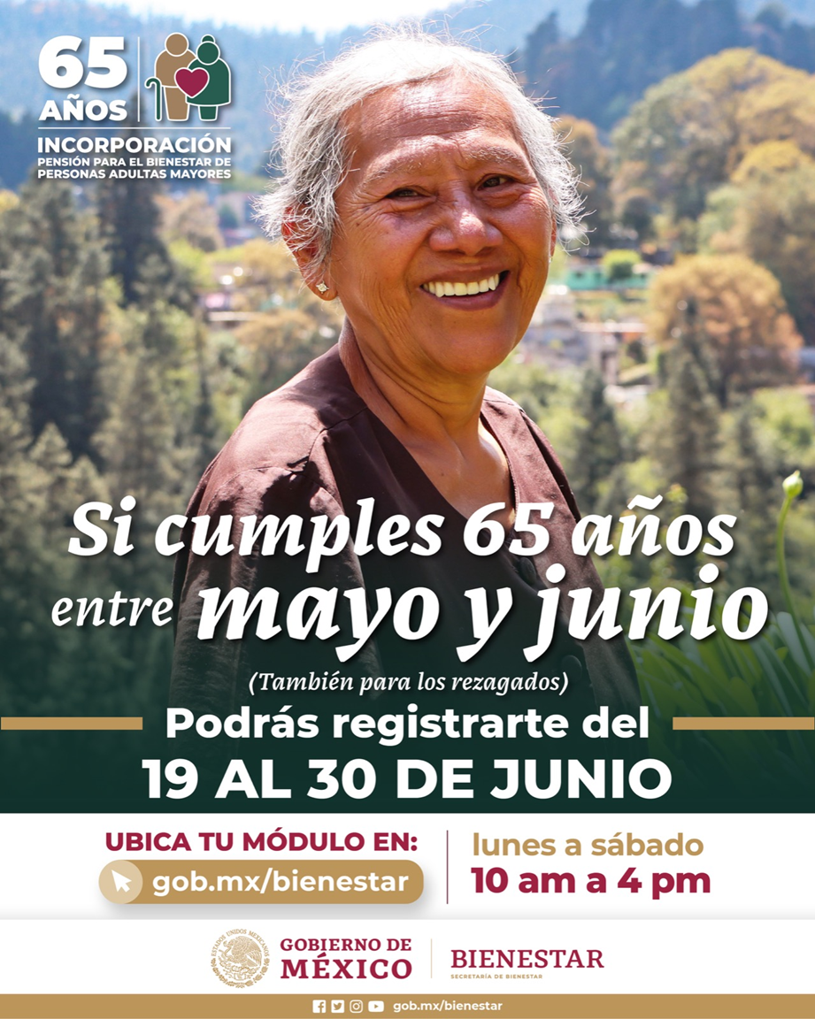 Calendario de solicitud de la Pensión del Bienestar