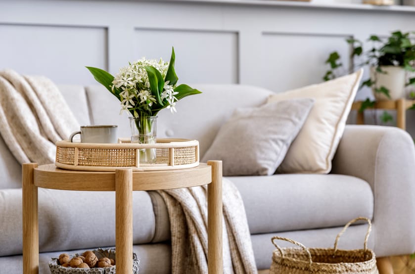 wooden coffee table