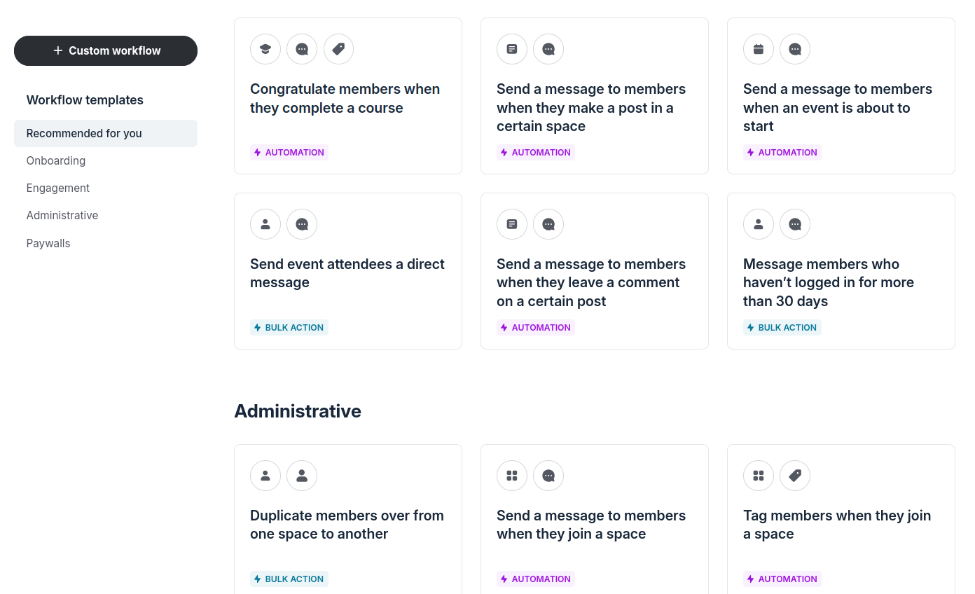 circle's workflow templates