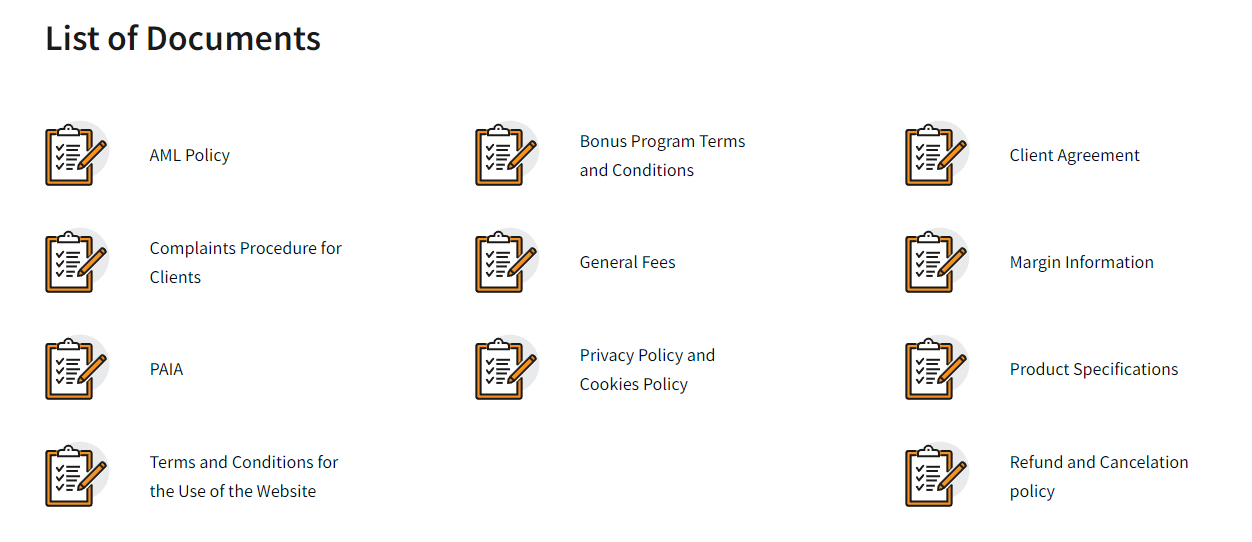 FXNovus Legal Documents