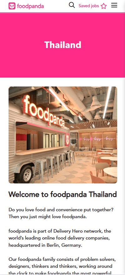 Geotargeting example of Foodpanda Thailand