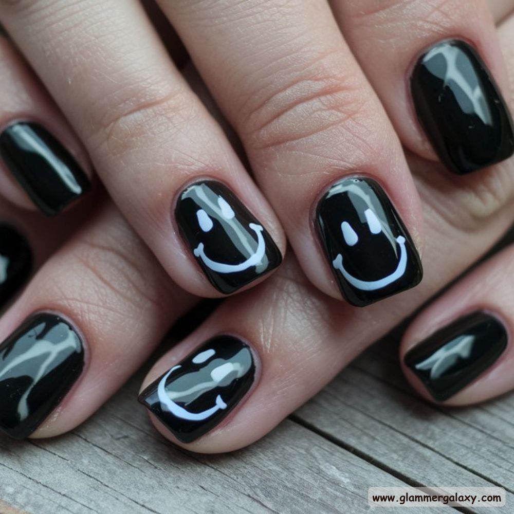 Dark Fall Nails having Black Jelly Nails
