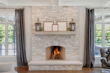 top living room fireplace types and designs traditional wood burning option in between windows custom built michigan