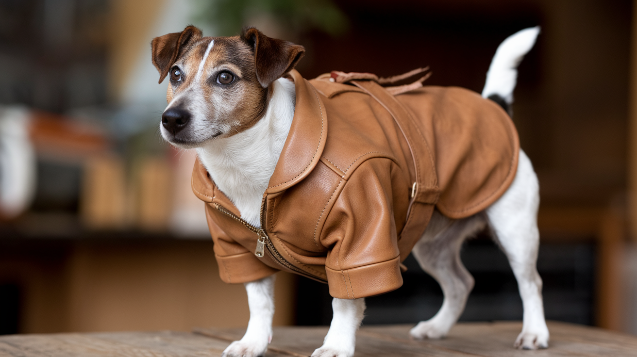 dog costume leather flight jacket jack russel		