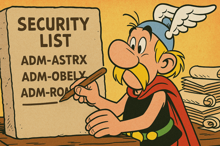 Asterix is making a list of 