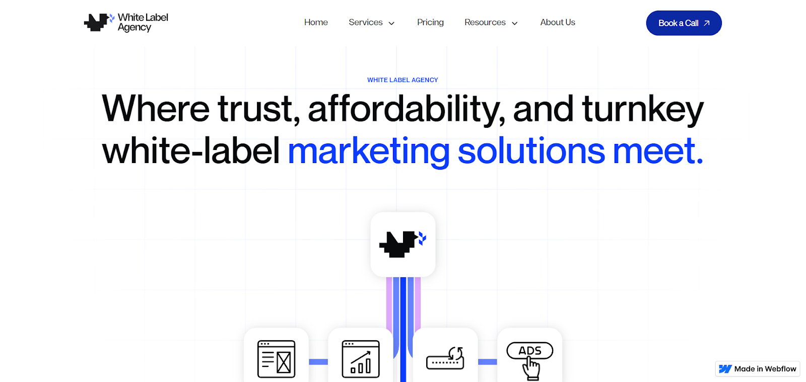 A screenshot of White Label Agency's website