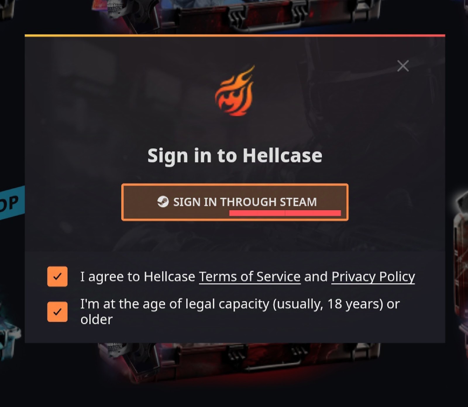 Hellcase personal account dashboard