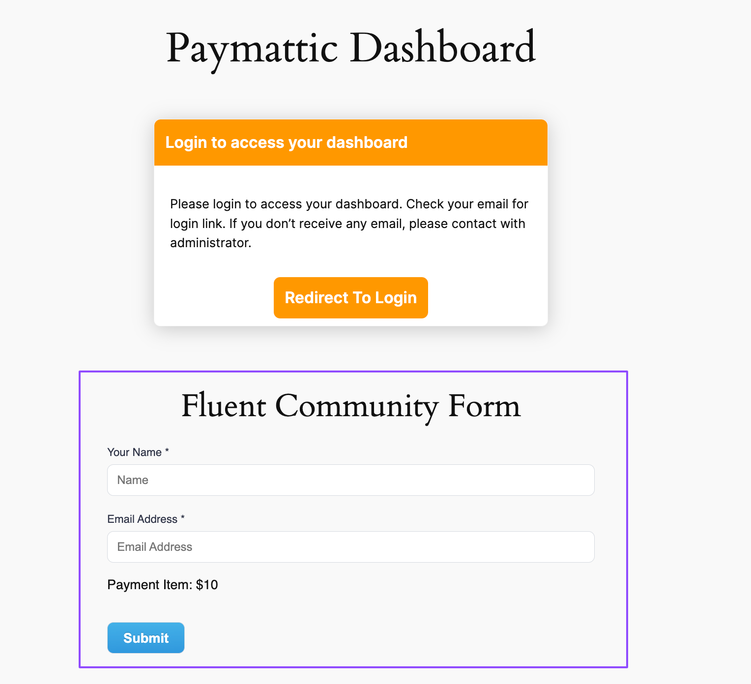 Paymattic dashboard