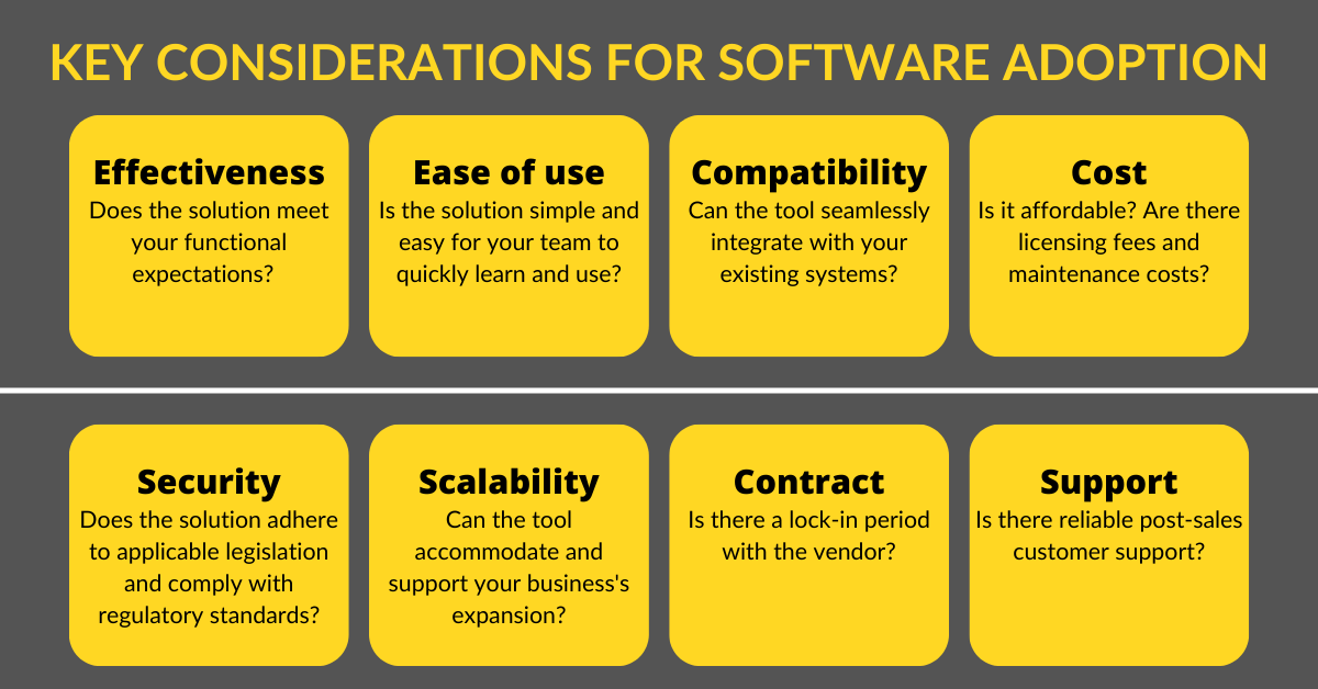 key considerations for software adoption