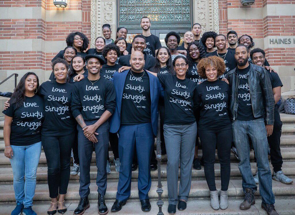 A group photo of Million Dollar Hoods, an organization dedicated to documenting the fiscal and human costs of mass incarceration in Los Angeles.