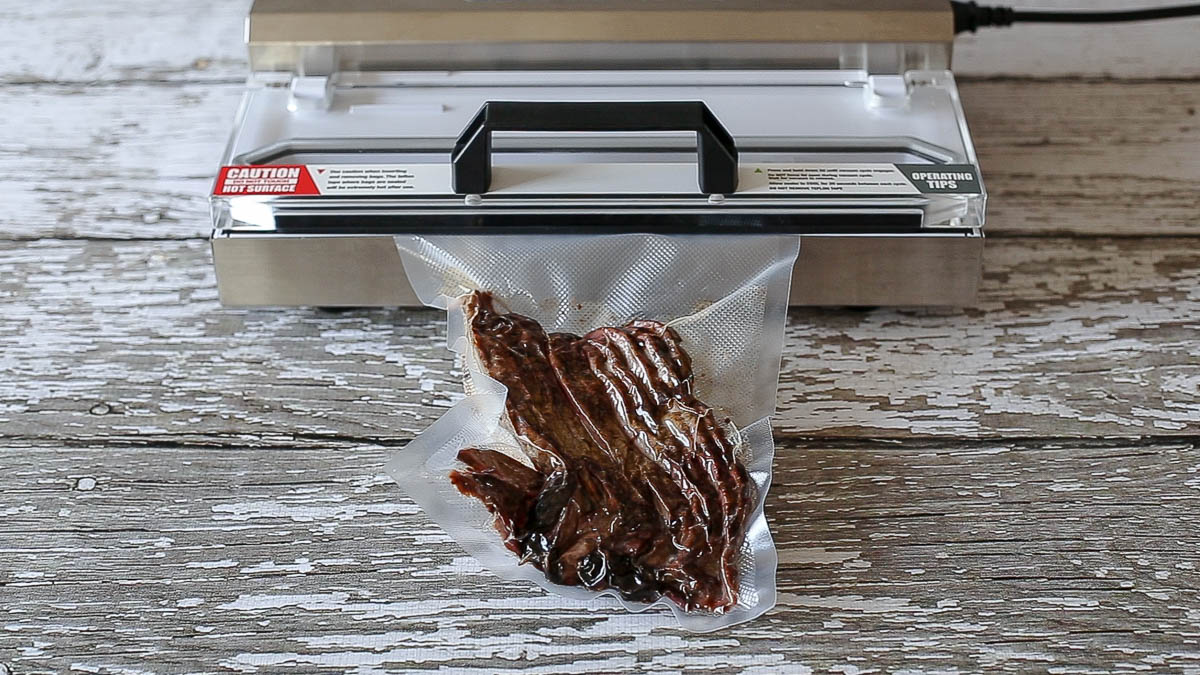 Vacuum sealed sliced brisket