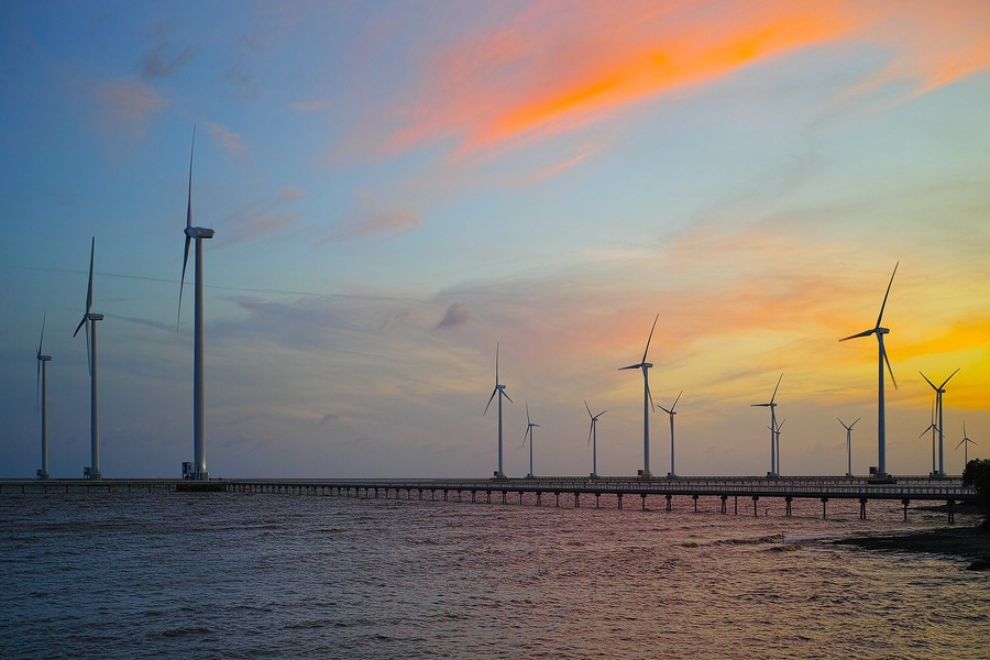 In early 2019, the Bac Lieu Wind Power Plant was recognized as a typical tourist destination. Source: Wikipedia