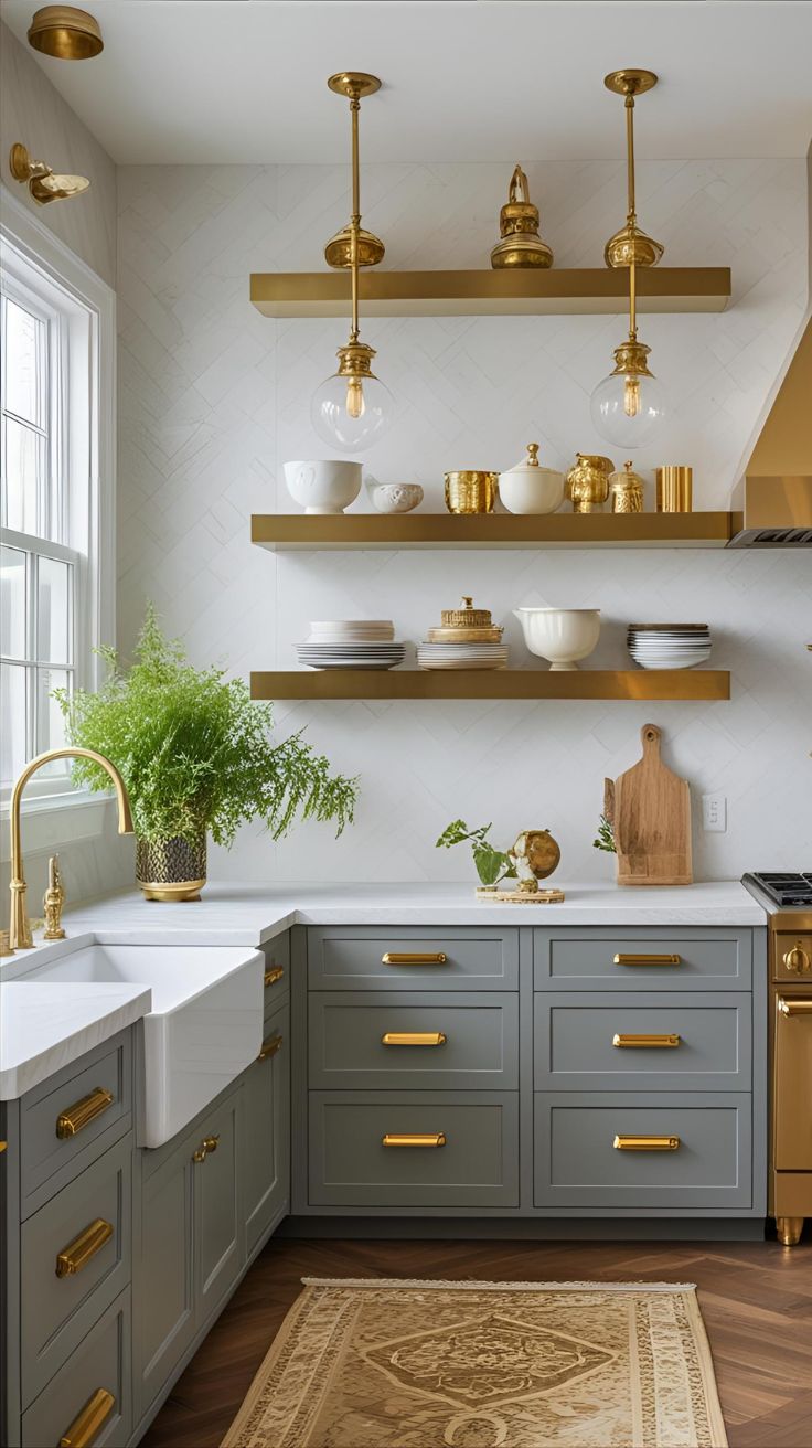 Brass and Gold Accents