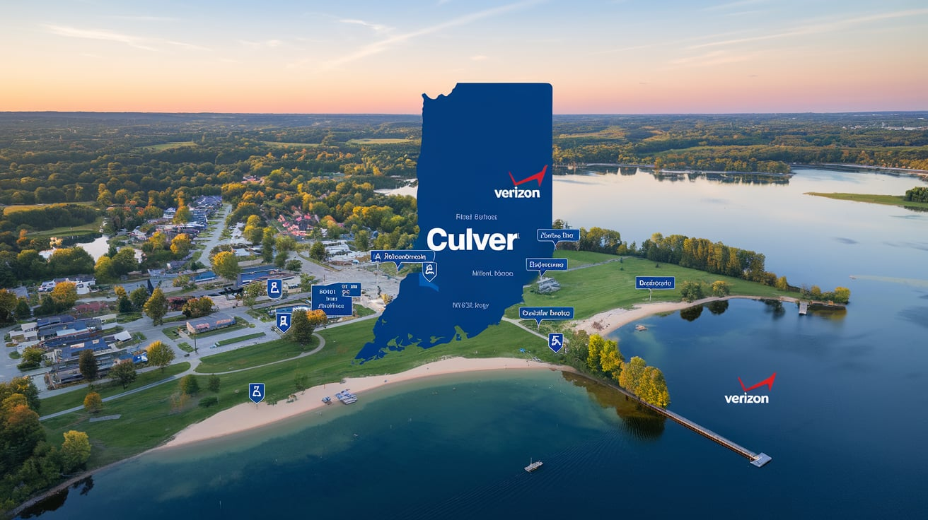 5 g verizion service Culver Indiana map