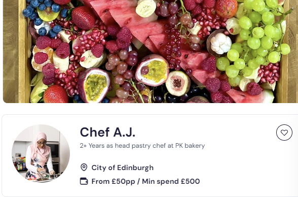 Chef A.J. for meal prep in Edinburgh 