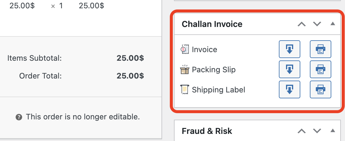 Challan Invoice Panel