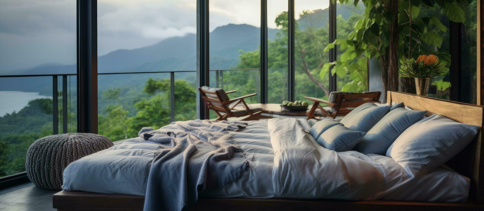 Hotel bedroom for vacation relaxation