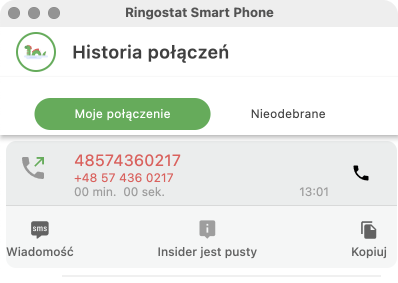 Ringostat Smart Phone, wszystkie wykonane połączenia