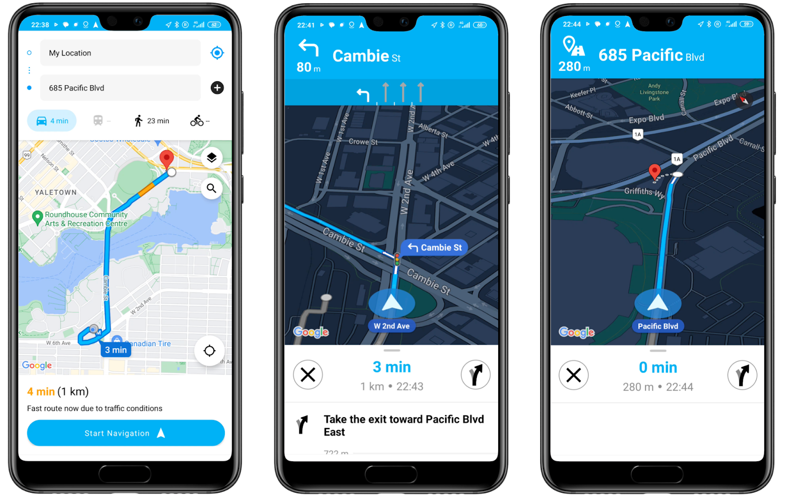 In-app turn-by-turn directions built with the Google Navigation SDK